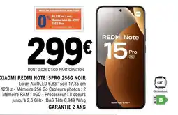 E.Leclerc XIAOMI REDMI NOTE15PRO 256G NOIR offre