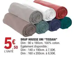 E.Leclerc Drap Housse Uni TISSAIA offre