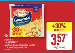ALDI PRÉSIDENT Emmental offre