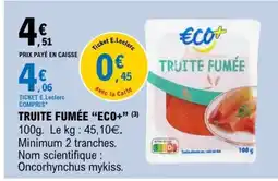 E.Leclerc TRUITE FUMÉE ECO+ offre