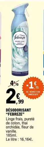 E.Leclerc DÉSODORISANT FEBREZE offre