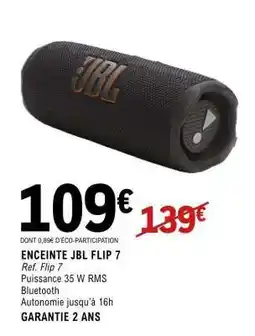 E.Leclerc ENCEINTE JBL FLIP 7 offre