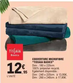 E.Leclerc Couverture Microfibre 'TISSAIA BASICS' offre