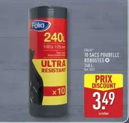 ALDI Folia 10 Sacs Poubelle Robustes offre