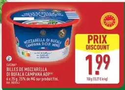 ALDI BILLES DE MOZZARELLA DI BUFALA CAMPANA AOP offre