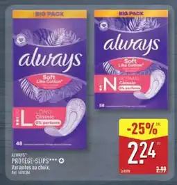 ALDI Always protège slips offre