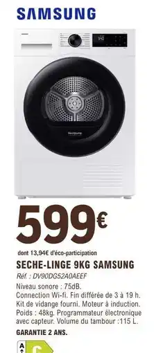E.Leclerc SECHE-LINGE 9KG SAMSUNG offre