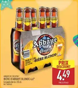 ALDI BIÈRE D'ABBAYE BLONDE 6,6° offre