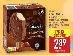 ALDI MUCCI 6 BÂTONNETS AMANDES offre