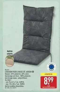 ALDI COUSSIN POUR CHAISE DE JARDIN offre