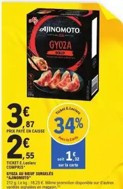 E.Leclerc GYOZA AU BOEUF SURGELÉS AJINOMOTO offre