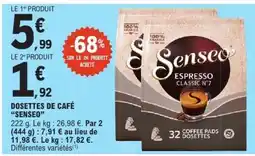 E.Leclerc Dosettes De Café Senseo offre