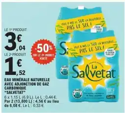 E.Leclerc Eau minérale naturelle avec adjonction de gaz carbonique 'Salvetat' offre