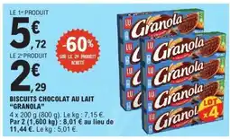 E.Leclerc Biscuits Chocolat au Lait Granola offre