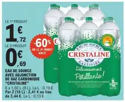 E.Leclerc Eau de source avec adjonction de gaz carbonique 'Cristaline' offre