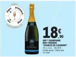 E.Leclerc AOP Champagne Brut Réserve 'Charles de Cazanove' offre