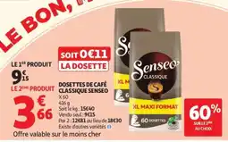 Auchan Dosettes De Café Classique Senseo offre