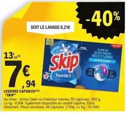 E.Leclerc LESSIVES CAPSULES SKIP offre
