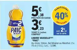E.Leclerc LIQUIDE VAISSELLE “PAIC” offre