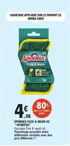 E.Leclerc EPONGES FLEX & WASH X2 SPONTEX offre