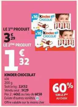 Auchan KINDER Chocolat offre