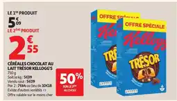 Auchan CÉRÉALES CHOCOLAT AU LAIT TRÉSOR KELLOGG'S offre