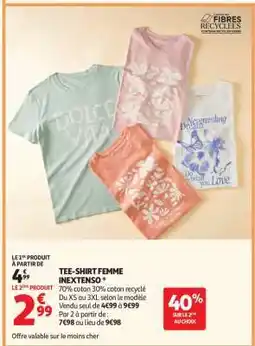 Auchan Tee-Shirt Femme Inextenso offre