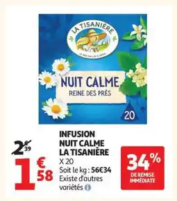 Auchan Infusion Nuit Calme La Tisanière offre