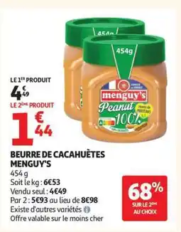 Auchan Beurre de Cacahuètes 'Menguy's' offre