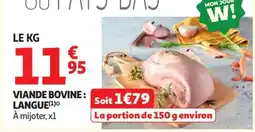 Auchan Viande Bovine : Langue offre