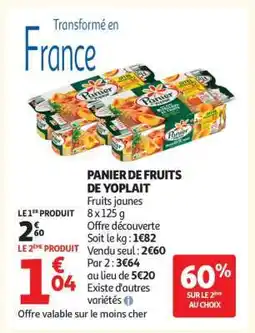 Auchan Panier De Fruits De Yoplait offre