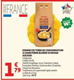 Auchan POMMES DE TERRE DE CONSOMMATION À CHAIR FERME BLONDE OU ROUGE AUCHAN offre