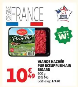 Auchan VIANDE HACHÉE PUR BŒUF PLEIN AIR BIGARD offre