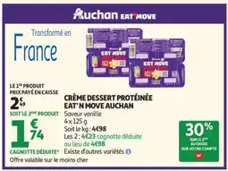 Auchan CRÈME DESSERT PROTÉINÉE EAT'N MOVE AUCHAN offre