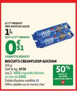 Auchan BISCUITS CREAM'LOOP AUCHAN offre