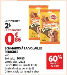 Auchan Schmakos à la volaille Pedigree offre