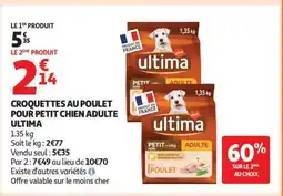 Auchan Croquettes Au Poulet Pour Petit Chien Adulte Ultima offre