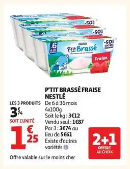 Auchan P'TIT BRASSÉ FRAISE NESTLÉ offre