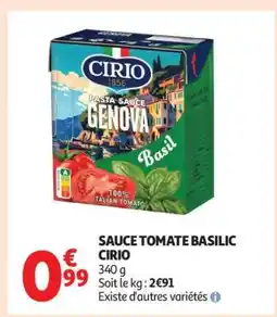 Auchan SAUCE TOMATE BASILIC CIRIO offre