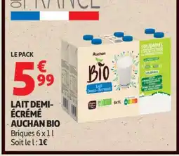 Auchan LAIT DEMI-ÉCRÉMÉ AUCHAN BIO offre
