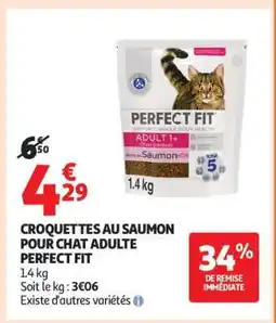 Auchan CROQUETTES AU SAUMON POUR CHAT ADULTE PERFECT FIT offre