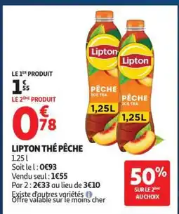Auchan LIPTON THÉ PÊCHE offre