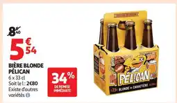 Auchan Bière Blonde Pélican offre