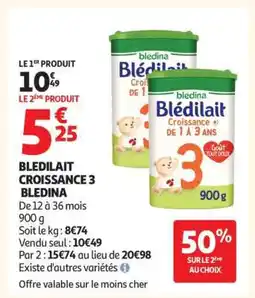 Auchan BLEDILAIT CROISSANCE 3 BLEDINA offre