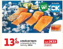 Auchan 6 pavés de truite offre