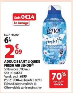 Auchan Adoucissant Liquide Fresh Air Lenor offre