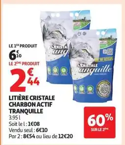 Auchan LITIÈRE CRISTALE CHARBON ACTIF TRANQUILLE offre