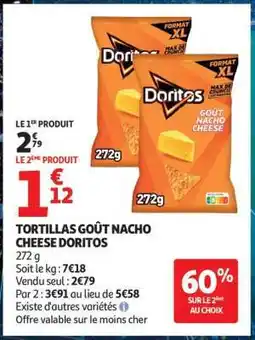 Auchan TORTILLAS GOÛT NACHO CHEESE DORITOS offre