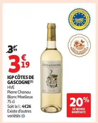 Auchan IGP CÔTES DE GASCOGNE offre