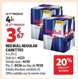 Auchan RED BULL REGULAR CANETTES offre